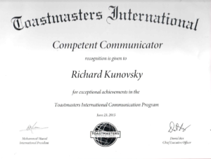 Certifikát Competent Communicator, 23.6.2015